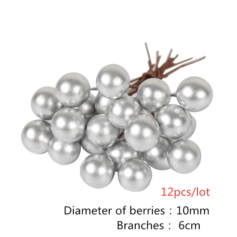 5/10/12Pcs Mini Künstliche Blume Obst Staubblätter Kirsche Weihnachten Kunststoff Perle Beeren für Hochzeit DIY Geschenk box Dekoriert Kranz – Detail 4