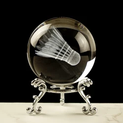 Crystal Badminton Bal Sport Game Souvenirs Glas Bal Desktop Thuis Decoratie Voor Kids