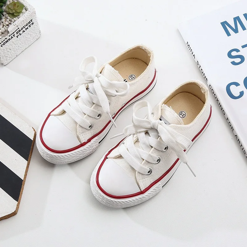 2023 Spring Trendy Children\'s Casual Shoes Low-cut Kids Canvas Shoes Parent-child Shoes School Shoes Baby Mother Family Shoes