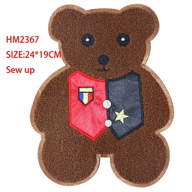 Cartoon Decorative Patch Bear doll Cat icon Towel embroidered Applique Patches For DIY Iron on Badges on clothes Stickers