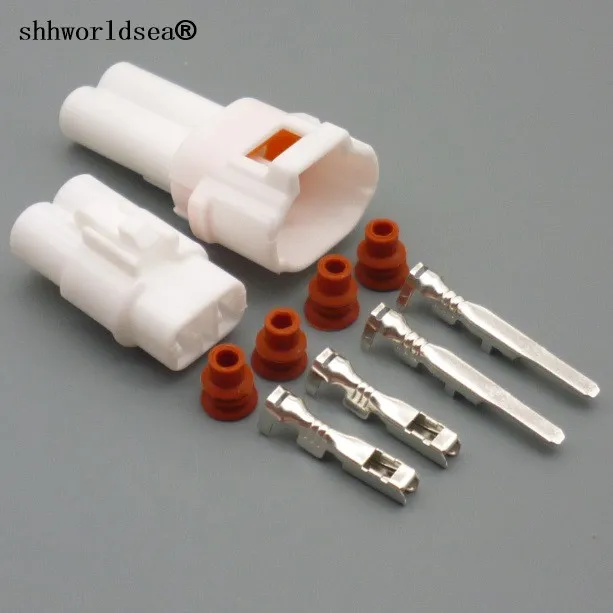 

shhworldsea MT090 2 Pin Female Male White Auto Connector Waterproof Automotive Plug Motorcycle 6180-2181 6187-2171