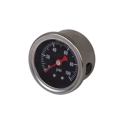 Racing 1/8 NPT Oil Fuel Pressure Gauge Liquid Filled Polished Case 0-100 psi Oil Press Gauge Fuel Gauge black Face