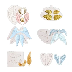 Angel Wings Fondant Silicone Molds Baby Birthday Cake Decorating Tools Cupcake Resin Clay Molds Kitchen Baking Accessorie M536