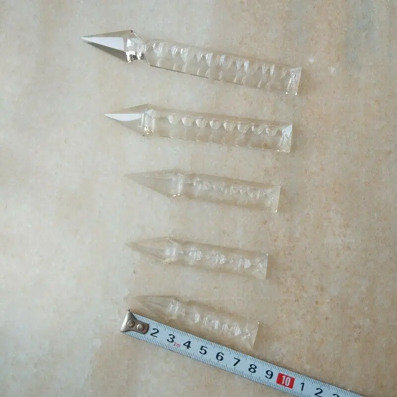 Camal-barra colgante de prismas de cristal triangulares, lámpara de cabeza con flecha, partes de iluminación, decoración del hogar, 76-150mm, 10 Uds.
