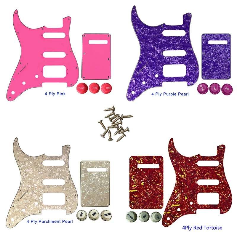 

Guitar Parts-For US Left Handed 72' 11 Screw Hole Standard St Deluxe Humbucker Hss Guitar Pickguard & Back Plate & Control Knob