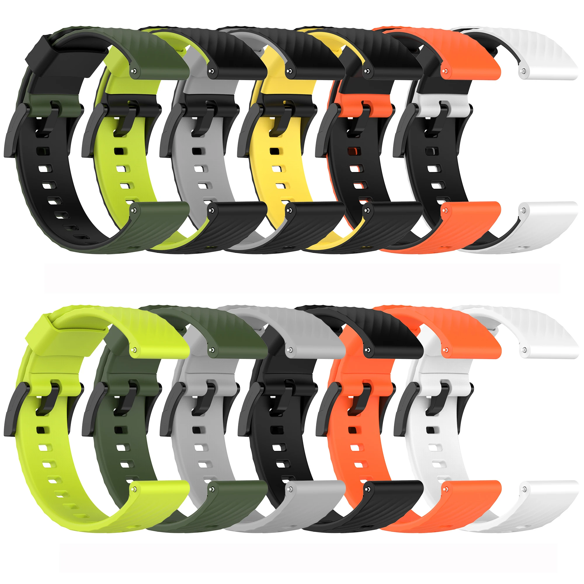 24mm For Suunto 7/Suunto 9 Replacement Wristband Soft Silicone Sports Watch Strap For Suunto 9 Baro/9 Spartan/9 GPS Watch Band