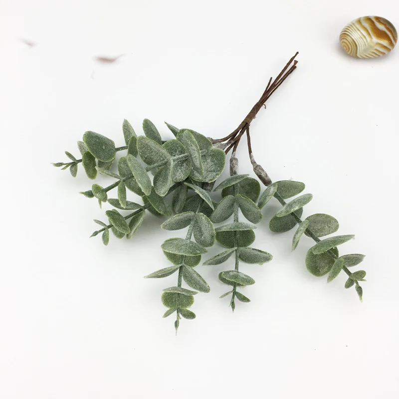 Artificial Plastic plants eucalyptus leaf for DIY, decorative flowers, needlework brooch, home decor, Christmas garland