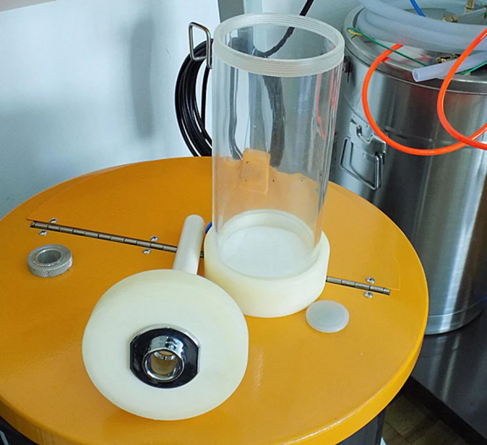 Sơn Tĩnh Điện Phễu Thực Nghiệm Nhỏ Bột Cốc Mặt Tỳ Hưu Màu Với Fluidizing Đĩa Và Bột Bơm