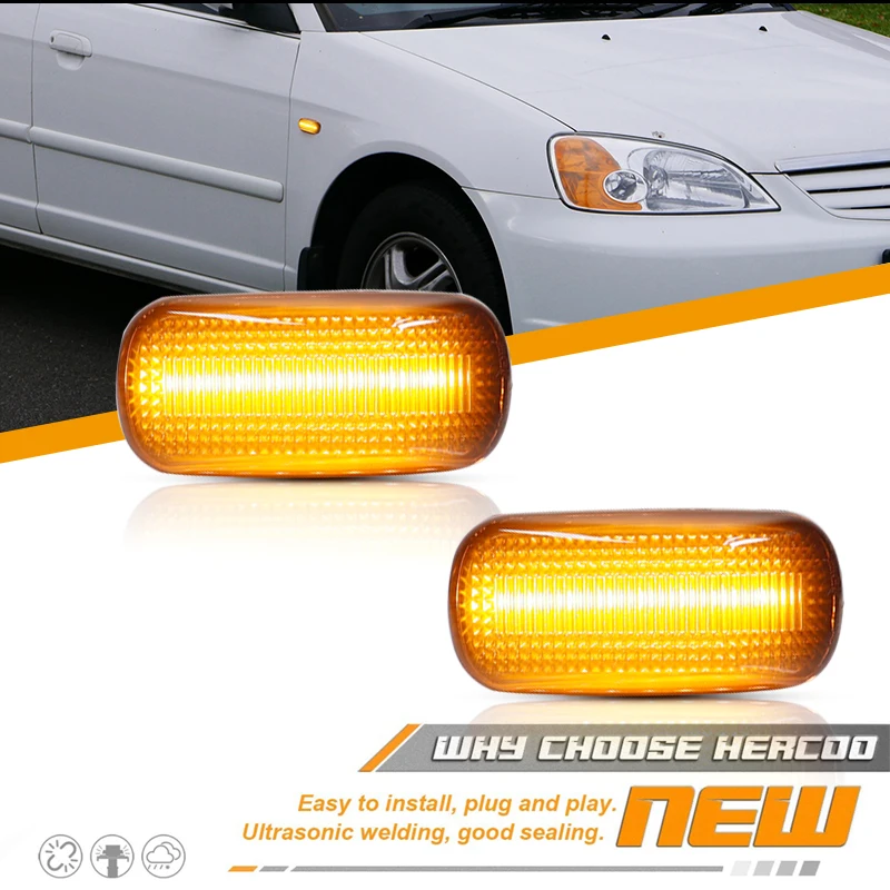 Auto Parts Side Marker Lamp Dynamic LED Turn Signal Lights For Honda CRV Accord Civic Jazz Fit Stream Integra DC5 Odyssey Acura