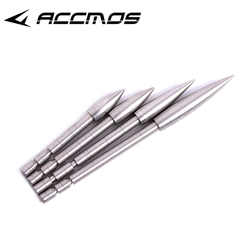 Stainless Steel Bullet Point Tip for ID4.2mm, Arrow Shaft, Arrow Head, Archery Accessory 80, 100, 120, 150, 170, 200 Grain,15Pcs