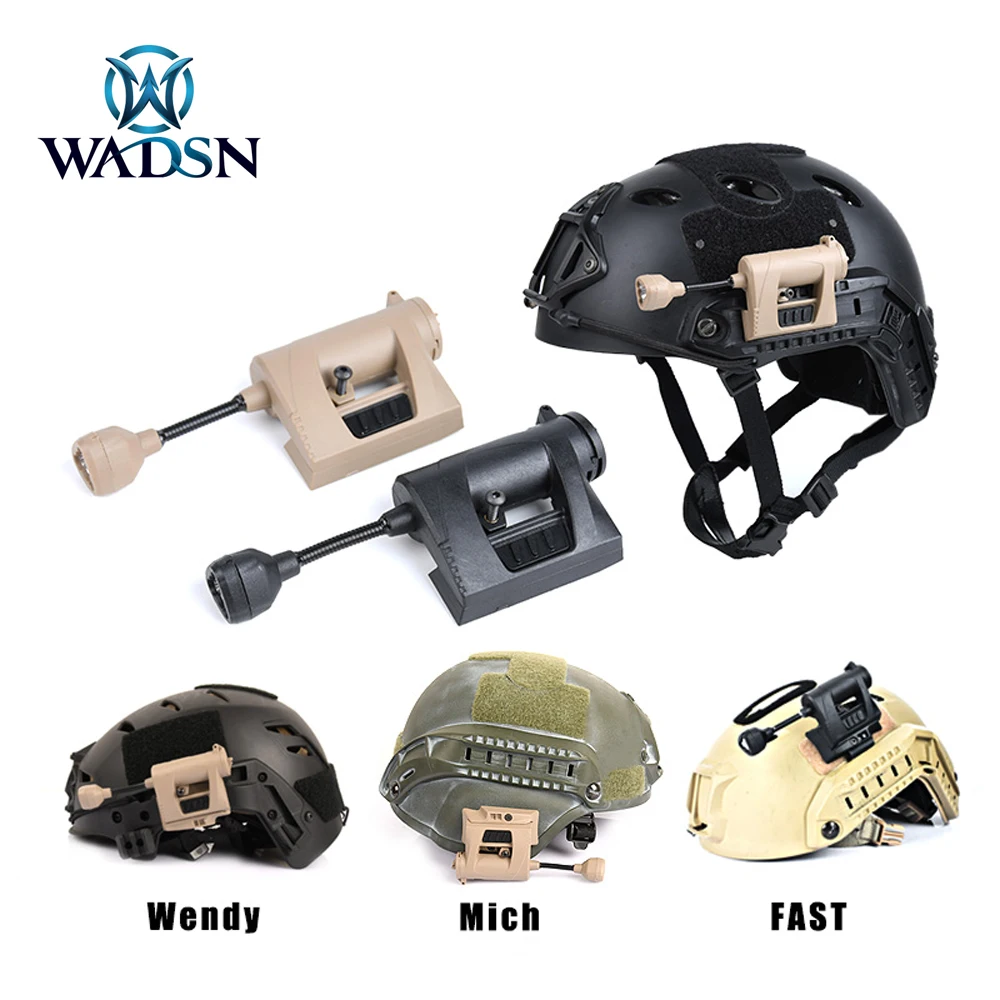 WADSN Tactical Tec Charge Pro MPLS Helmet Light Red Green White IR 4 Modes Hunting Task Light Airsoft Headlamp with 4 Rail Mount