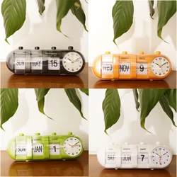 Creative Digital Auto Flip Down Clock Desk Stand Page Quartz Clock