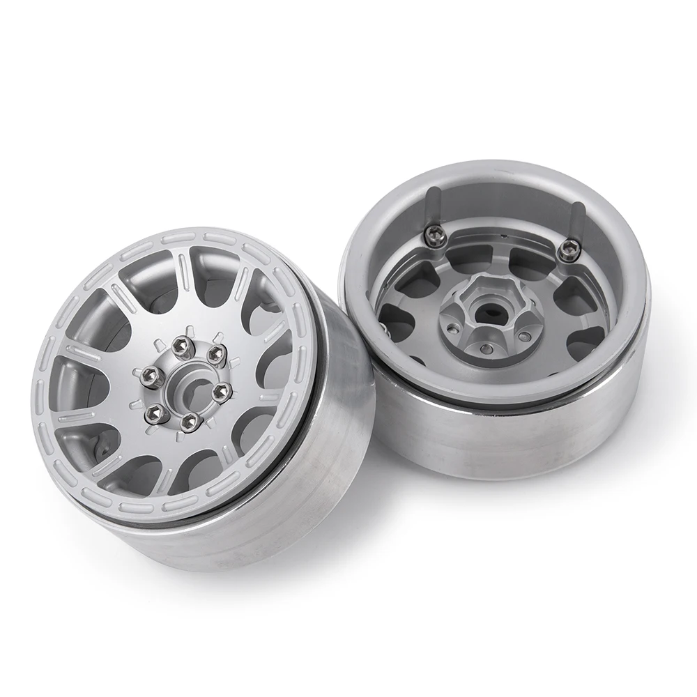 AXSPEED 1/4pcs 1.9 inch Alloy Metal Beadlock Wheel Rims for 1/10 Scale AXIAL SCX10 D90 CC01 RC Crawler Car Upgrade Parts