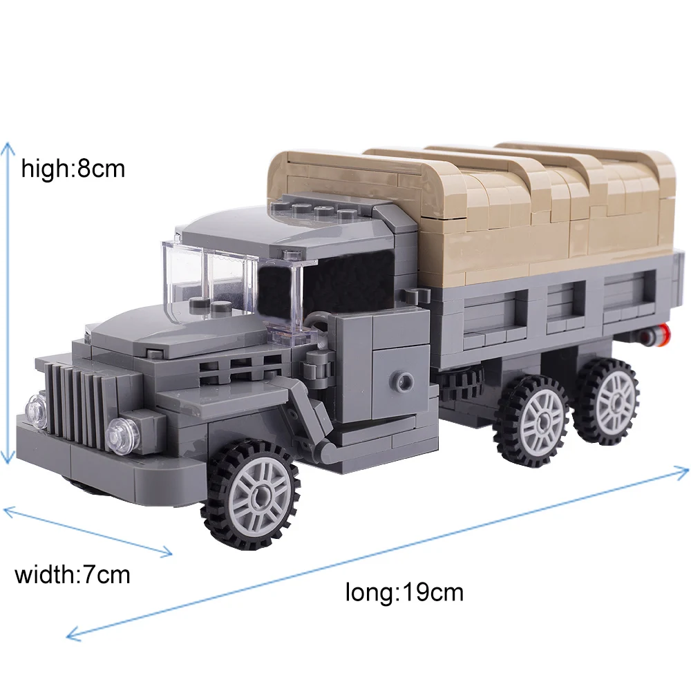 MOC WW2 Military Building Blocks USA Soldier Figures Weapon Parts Tank Car Truck Cannon German Army Bricks Accessory Kids Toys