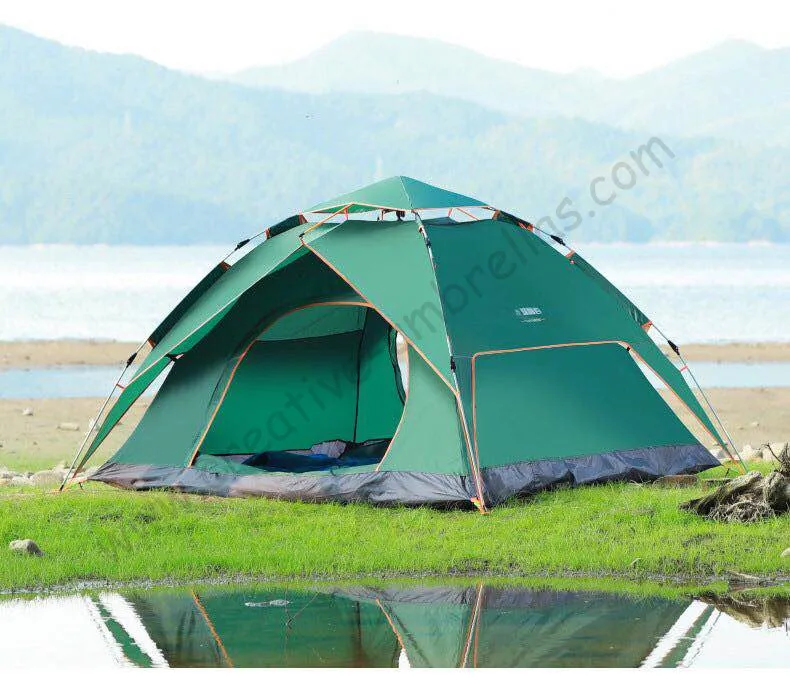 

3-4 persons anti-thunder windproof fiberglass auto open hydraulic spring outdoor double layers anti-uv canopy liquid bom tents