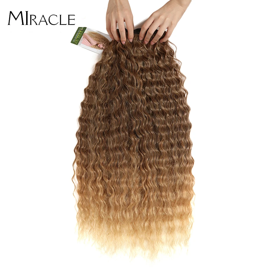 Loose Deep Wave Hair Bundles Extensions Ombre Hair Bundles 28Inch 120g Super Long Hair Synthetic Curly Wave Hair