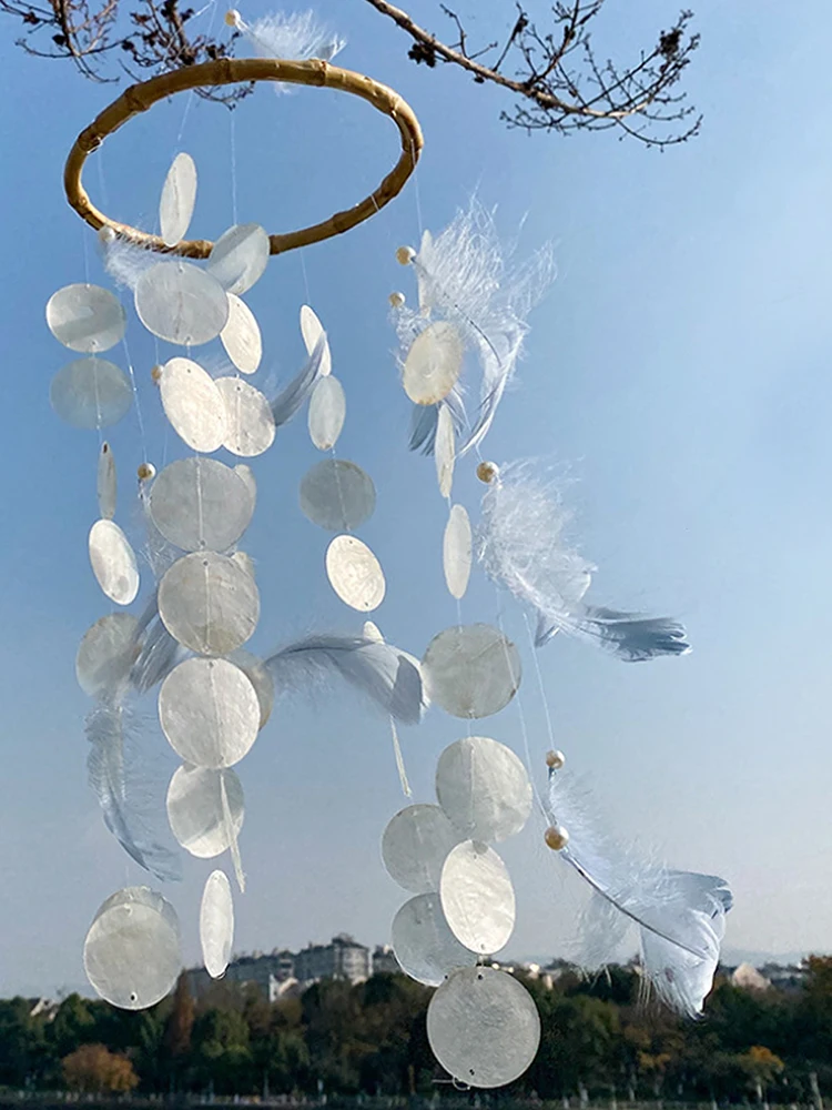 Natural Shell Dream Catcher Home Ornaments Innovative Gifts Wind Chimes Dreamcatcher Feathers Outdoor Wall Hangings Decoration