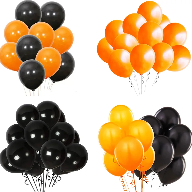 10pcs/Lot 10 Inch Birthday Party Ballons Decorations Wedding Latex Balloon Black White Orange Globos Party Supplies wholesale