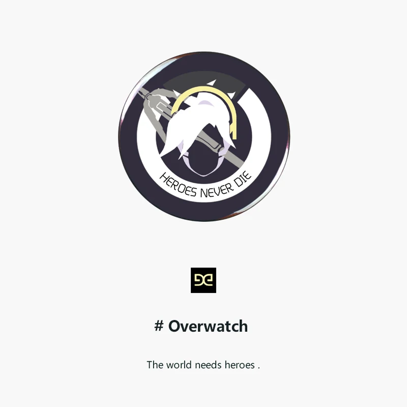 Over watch badge Brooch Pin Brestpin D.VA Genji SOLDIER 76 Tracer Hanzo Badge For Clothes Backpack Decoration Accessories