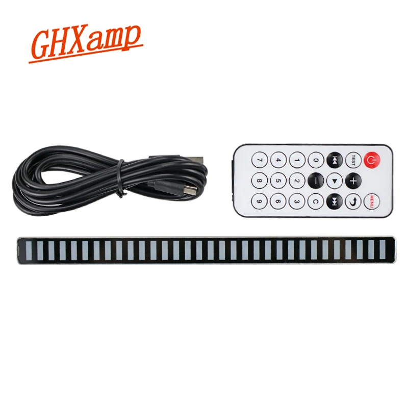 GHXAMP Car Level indicator Multicolor LED Music Spectrum 32-Bit Sound Control Home Level Light Bar Display Vehicle 5-12V