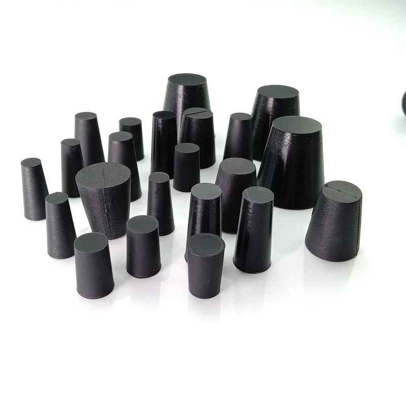 Conical Silicone Rubber Plug Flask Tapered Tube Masking Hole Stopper Black Stoppers Sealing End Cover Caps High Temp Bungs