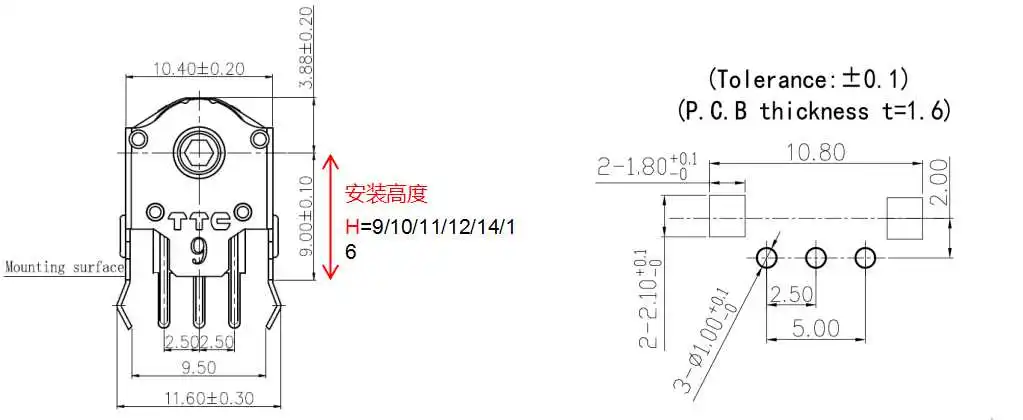 5Pcs Hoch Genaue TTC Maus Encoder 5/5.5/7/8/9/10/11/12/13mm Grün Core Decoder für alle arten von marke maus rad encoder