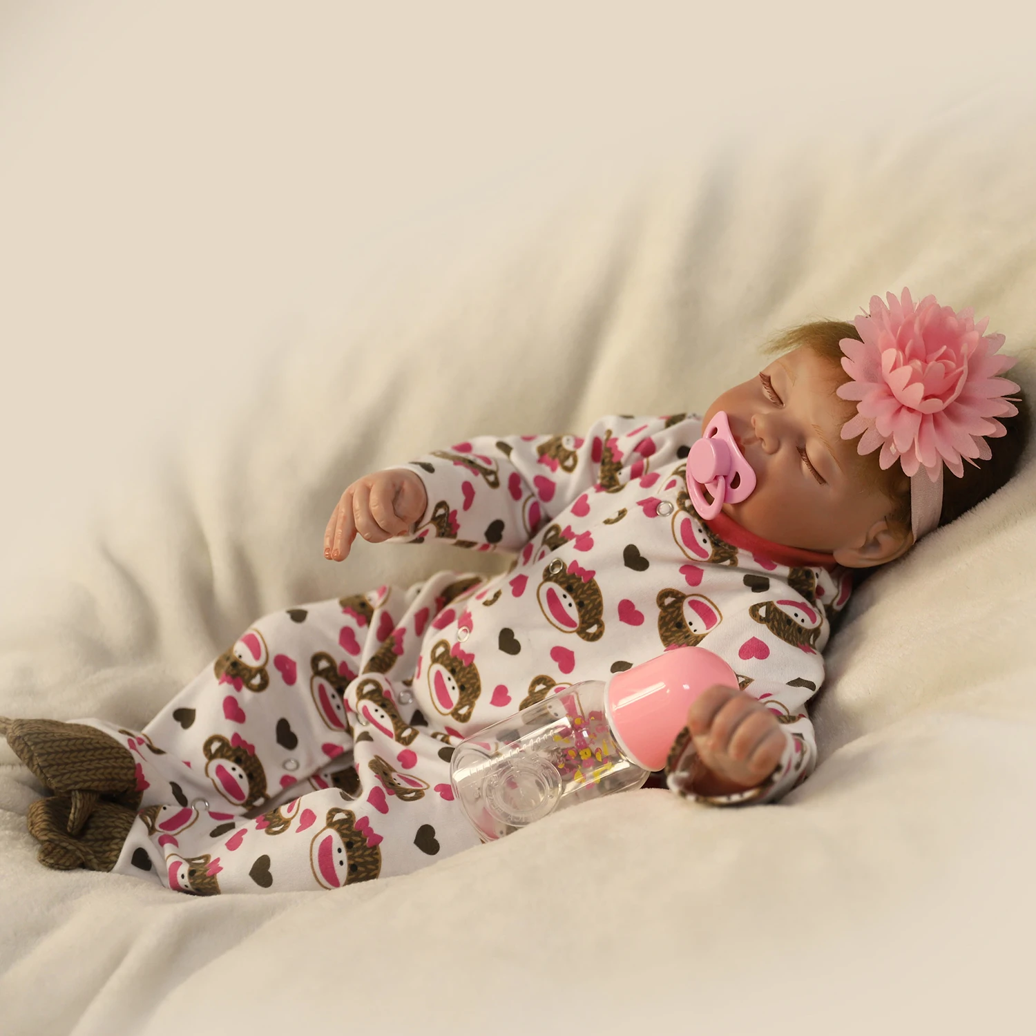 

Realistic Reborn Doll Girl 22 Inch 55 Cm Closed Eyes Simulates Real Face Baby Toy Accompany Sleeping Kids Gift