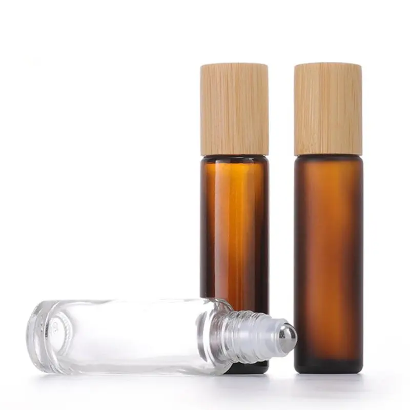 

100pcs 15ml Clear Amber Glass Roll on Bottle Sample Test Essential Oil Vials with Roller