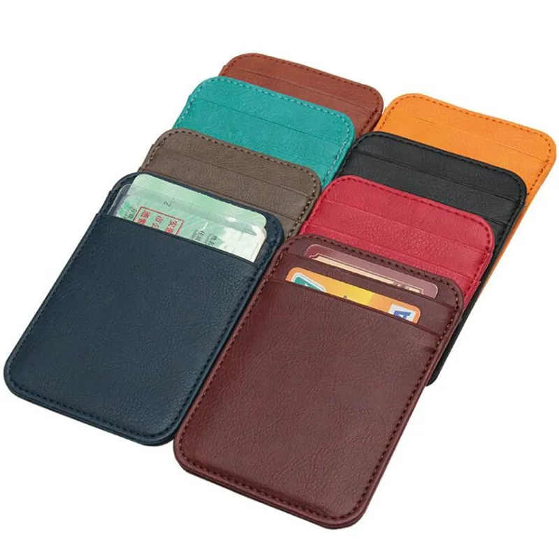 

PU Leather Men Wallet Brown Coin Purse Small Mini Card Holder Male Wallet Pocket Thin Purses Money Bag Slim Wallet ID Card Case