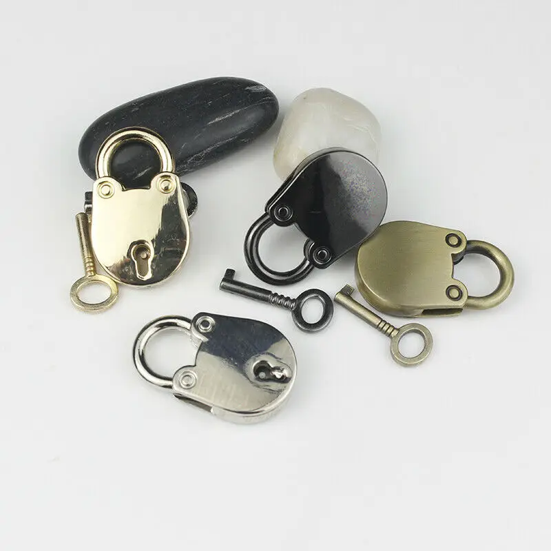 1Pcs Cat Shape Metal Mini Padlock Small Luggage Box Key Lock with Key Bag Suitcase Decor Accessories 4 colors available