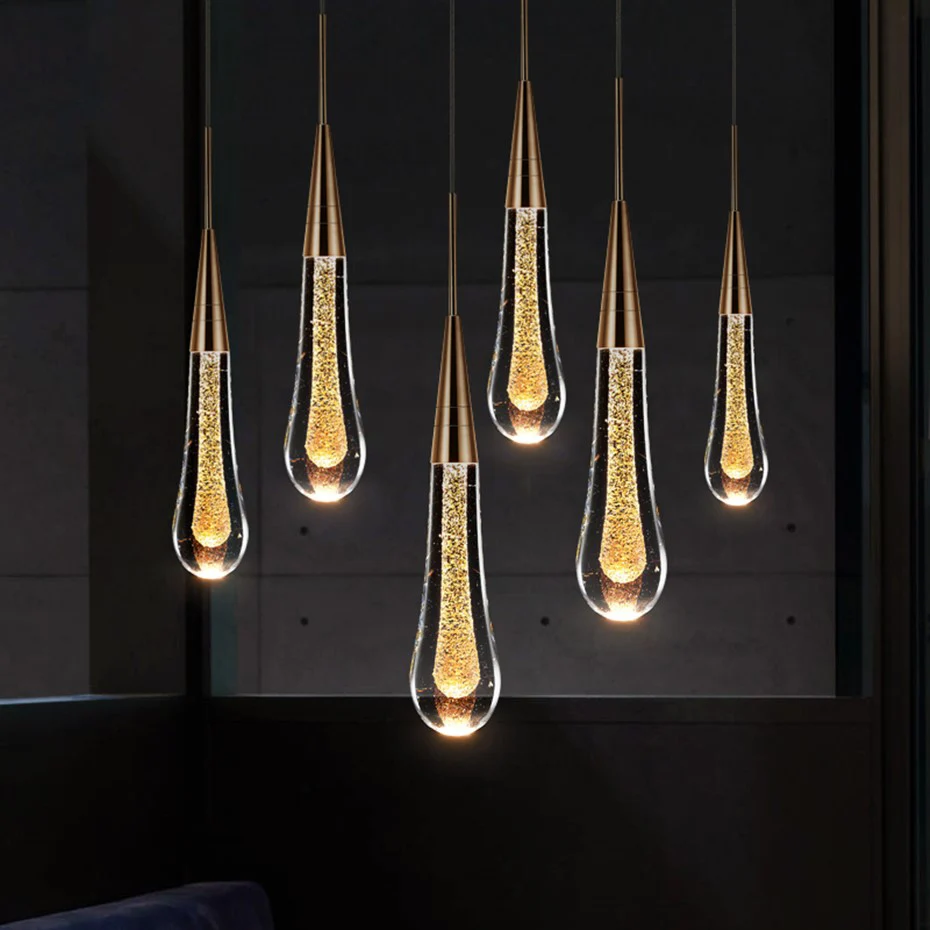 Modern LED Pendant Lights Living Room Villa Indoor Crystal Lamp Ceiling Chandelier Home Decor Lighting