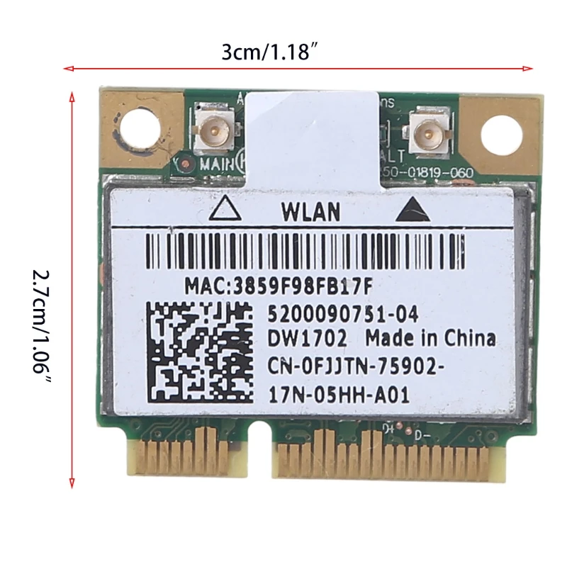 High Speed WiFi Wireless and BT Adapter Card DW1702 AR5B195 Network Card Bluetooth