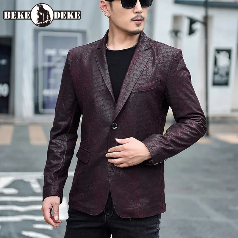 Korean Style New Mens Short Slim Genuine Leather Vintage Jackets Turn-Down Collar Single Breasted Pockets Sheepskin Fashion Coat