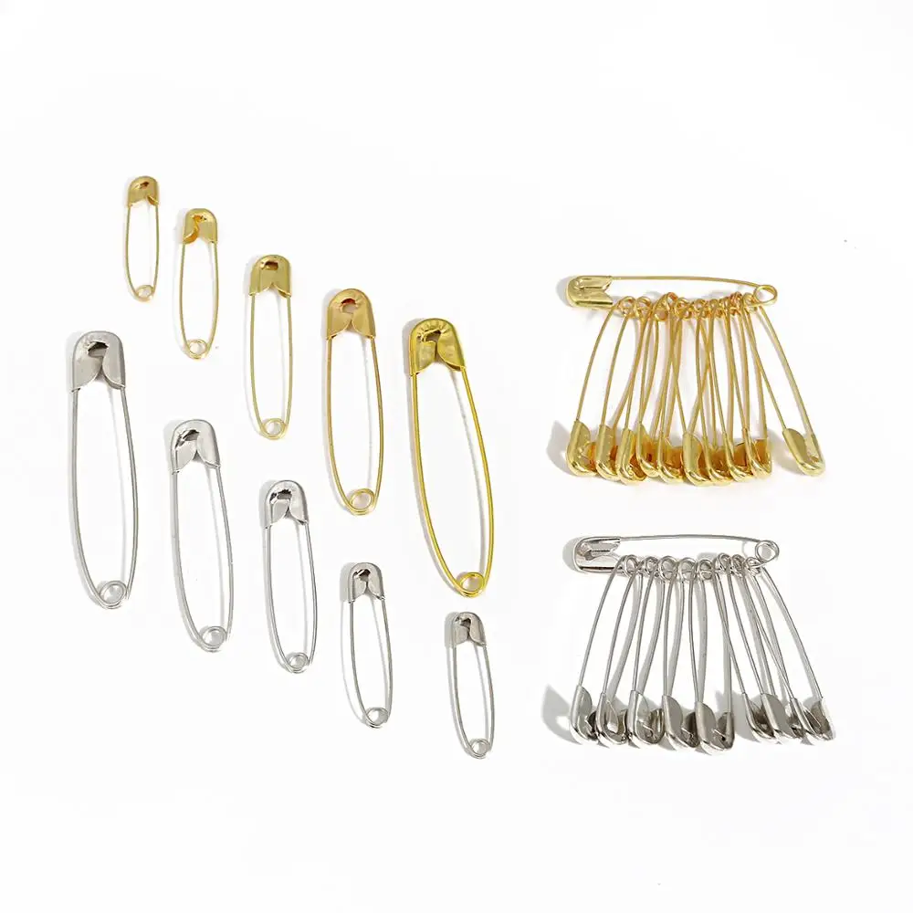 50pcs Gold Silver Safety Pins 6-12MM Metal Clips DIY Sewing Tools Accessories Pin Brooch Apparel