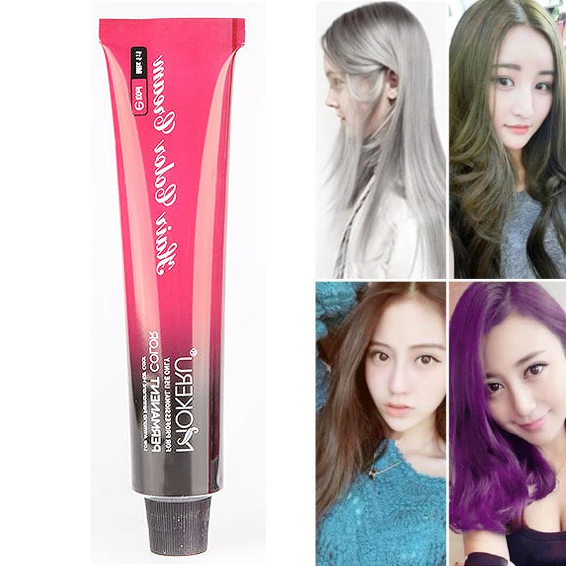 Mokeru 100ml Professional Natural Red Unisex Hair Dye Cream Purple Hair Color Permanent Paint For Hair Dying