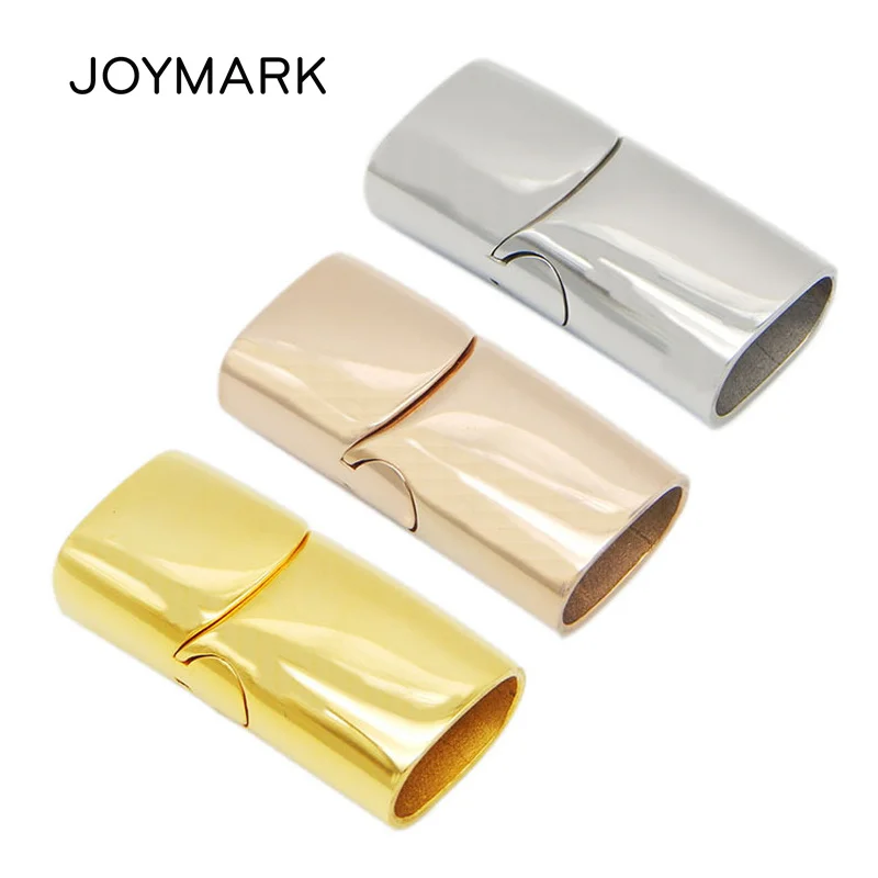 

12x6mm 10X5mm Hole Gold Color 4 Colors Tube Stainless Steel Slide Lock Magnetic Clasps For Leather Cord Bracelets BXGC-132