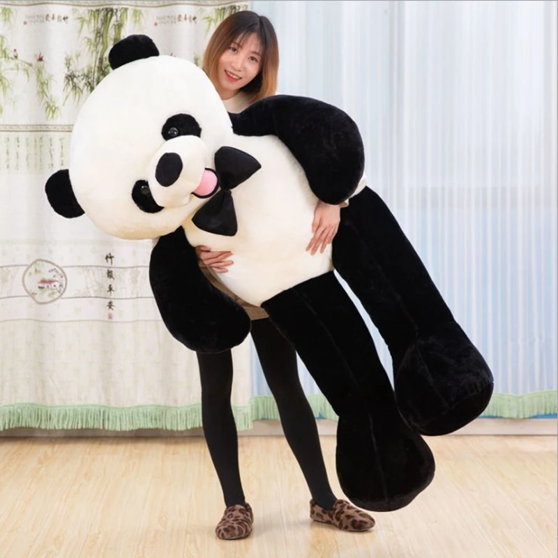 Dorimytrader 2020 New Fat Animal Panda Plush Toy Jumbo  Cartoon Smiling Pandas Biggest Bear Gift Decoration 130cm 160cm DY50778