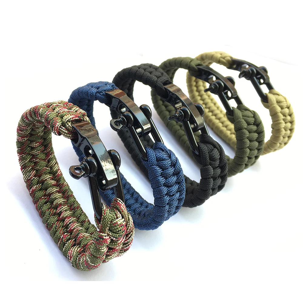 Eif Dock Outdoor Survival Paracord Nylon Rope Bracelet Survival Kit For Men Outdoor Emergency Survival Parachute Dropshipping