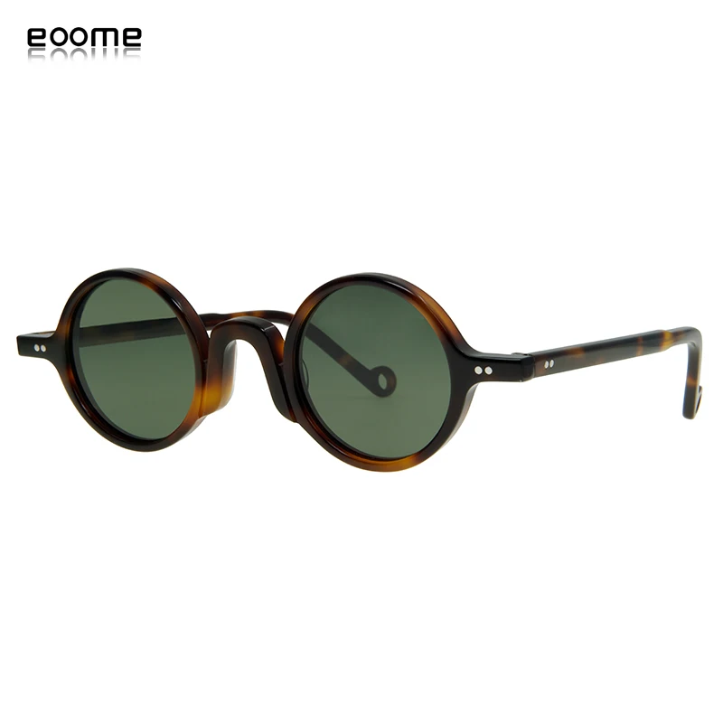 eoome Men Polarized Lens retro Small Round style sunglasses Vintage frames Hand made Italy Acetate Eyewear high quality