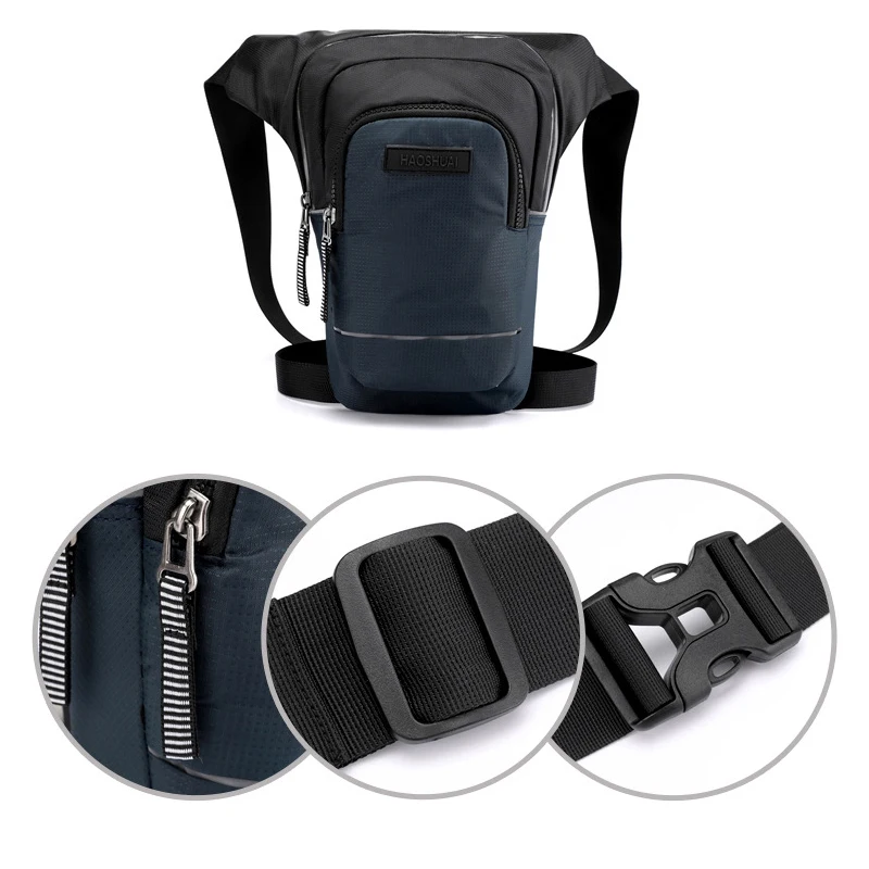 Casting Strip-Sac de jambe en nylon imperméable pour homme, sacs de taille Fanny Dstress, sac à bandoulière militaire pour moto