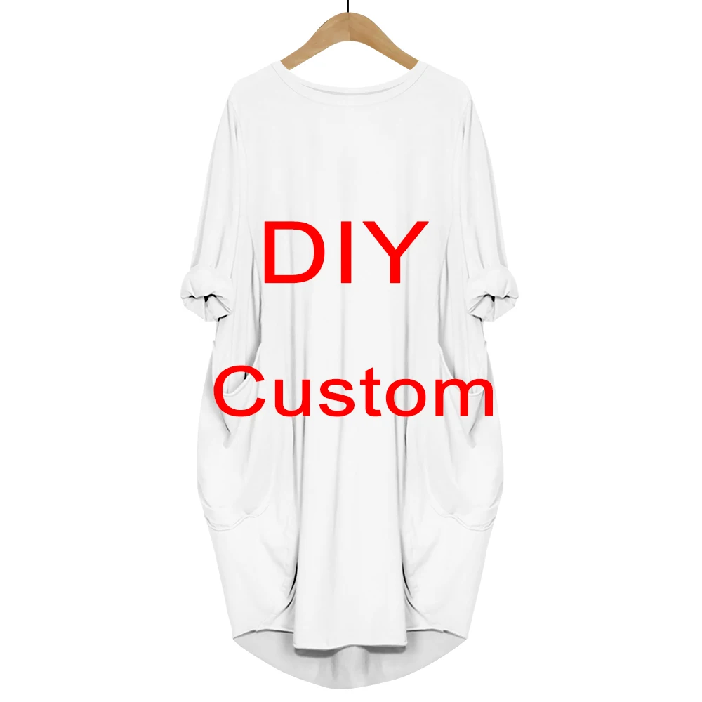 CLOOCL 3D Print Fashion Funny Rock DIY Custom Design Harajuku Women Anime Gown Logo Girl Clothing Long-sleeve Dress Dropshipping