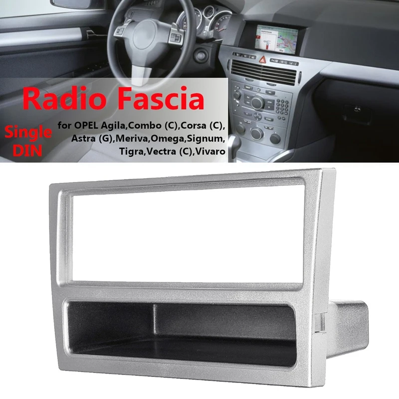 1Din Car Stereo Radio DVD Player Panel Audio Trim Frame for Opel Agila Tigra Astra Corsa Signum Vectra