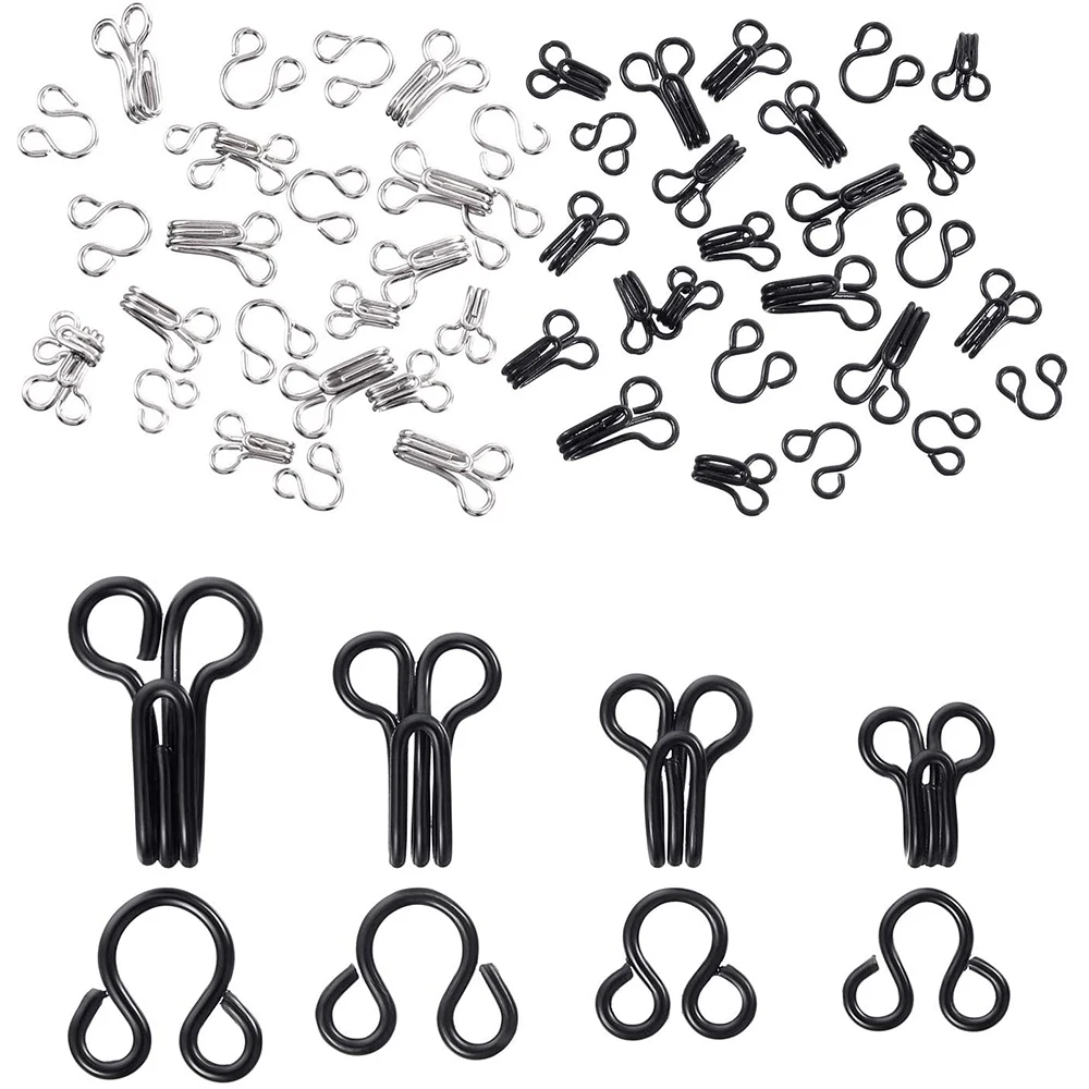 100 Set Invisible Sewing Hook and Eye Closure for Clothing Bra Jacket Hooks Replacement Sewing Craft Buckle Garment Accessories