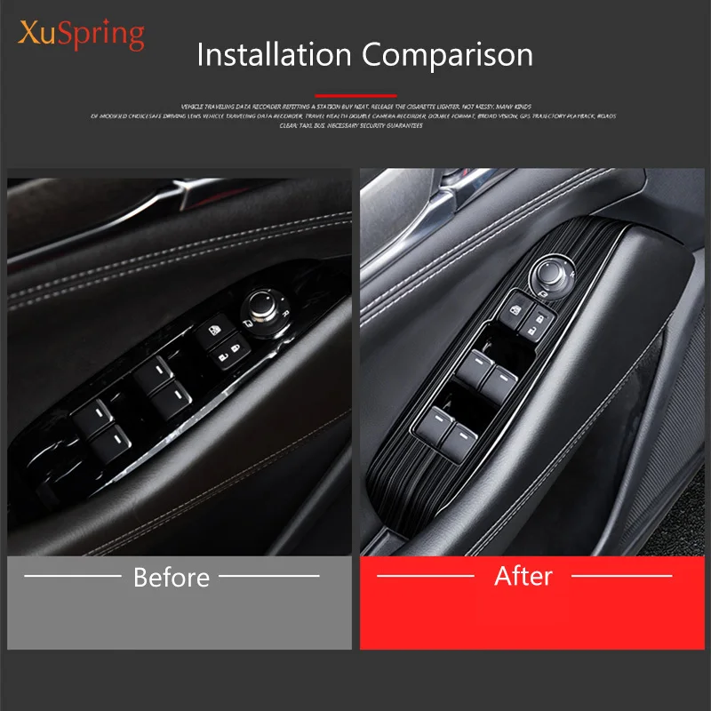 For Mazda 6 Atenza 2019 2020 LHD Window Switch Panel Adjust Cover Trim Stickers Strips Garnish Decoration Car Styling