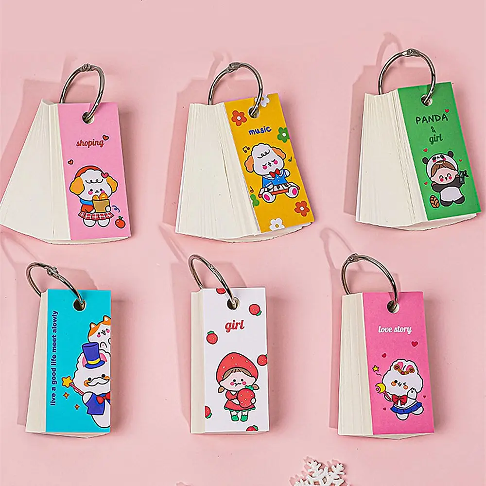 1PC Loose-Leaf Binding Ring Memo Pad Writing Cartoon Note Kawaii Study Planner School Office Supply Creative Stationery