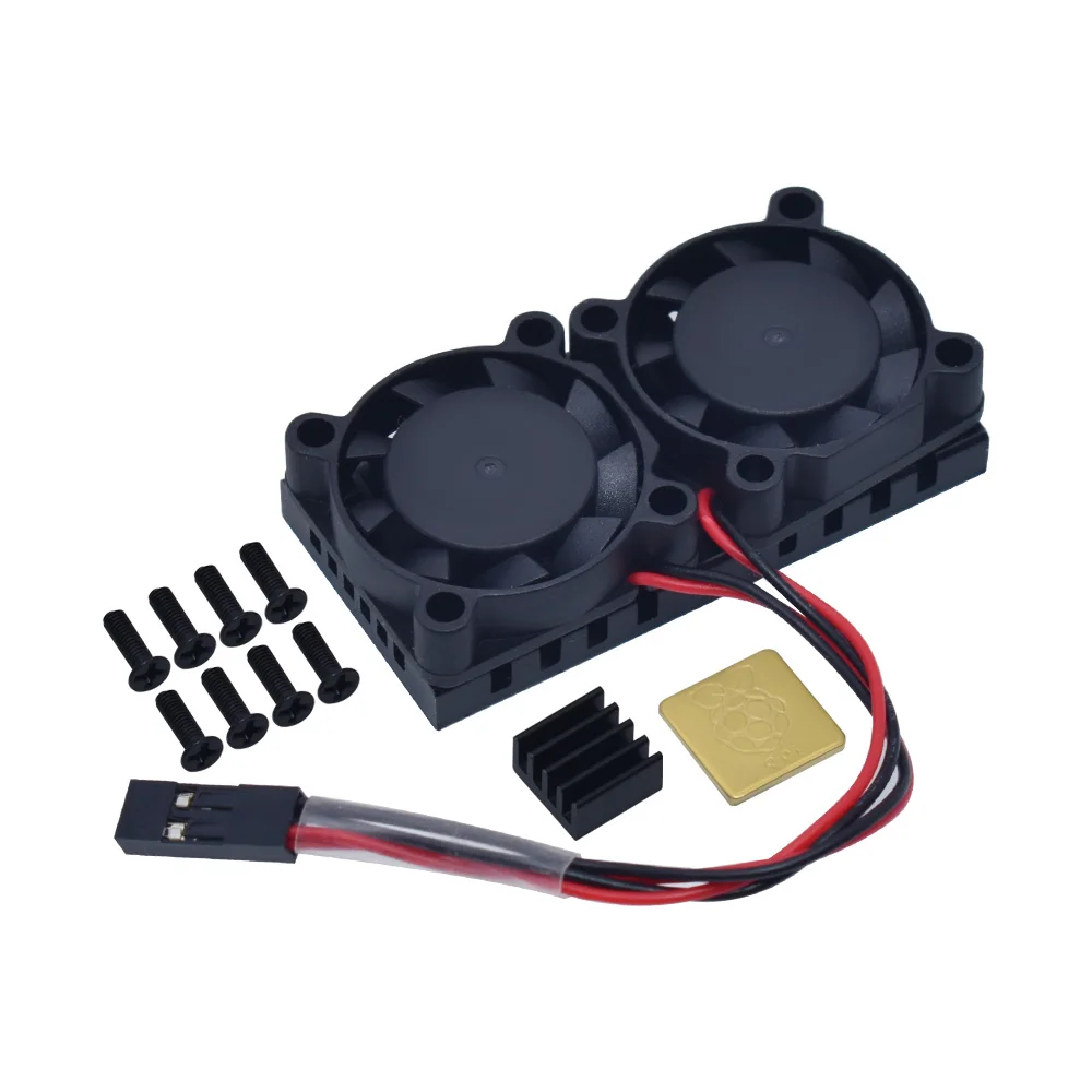 Raspberry Pi 4 Model B,3B+ Dual Fan with Pi 4B Heatsink Kit, Cooling Fan Kit with Tape for Raspberry Pi 4B / 3 B+