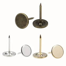 uxcell 100-200pcs Flat Head Furniture Nails Pins Upholstery Nails Tacks 11mmx17mm Silver/Gold/Bronze Tone