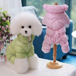 Winter Dog Clothes Warm Fleece Lined Windproof Pet Jumpsuit Coat Down Jacket Clothing Cold Outfit for Small Dogs Chihuahua