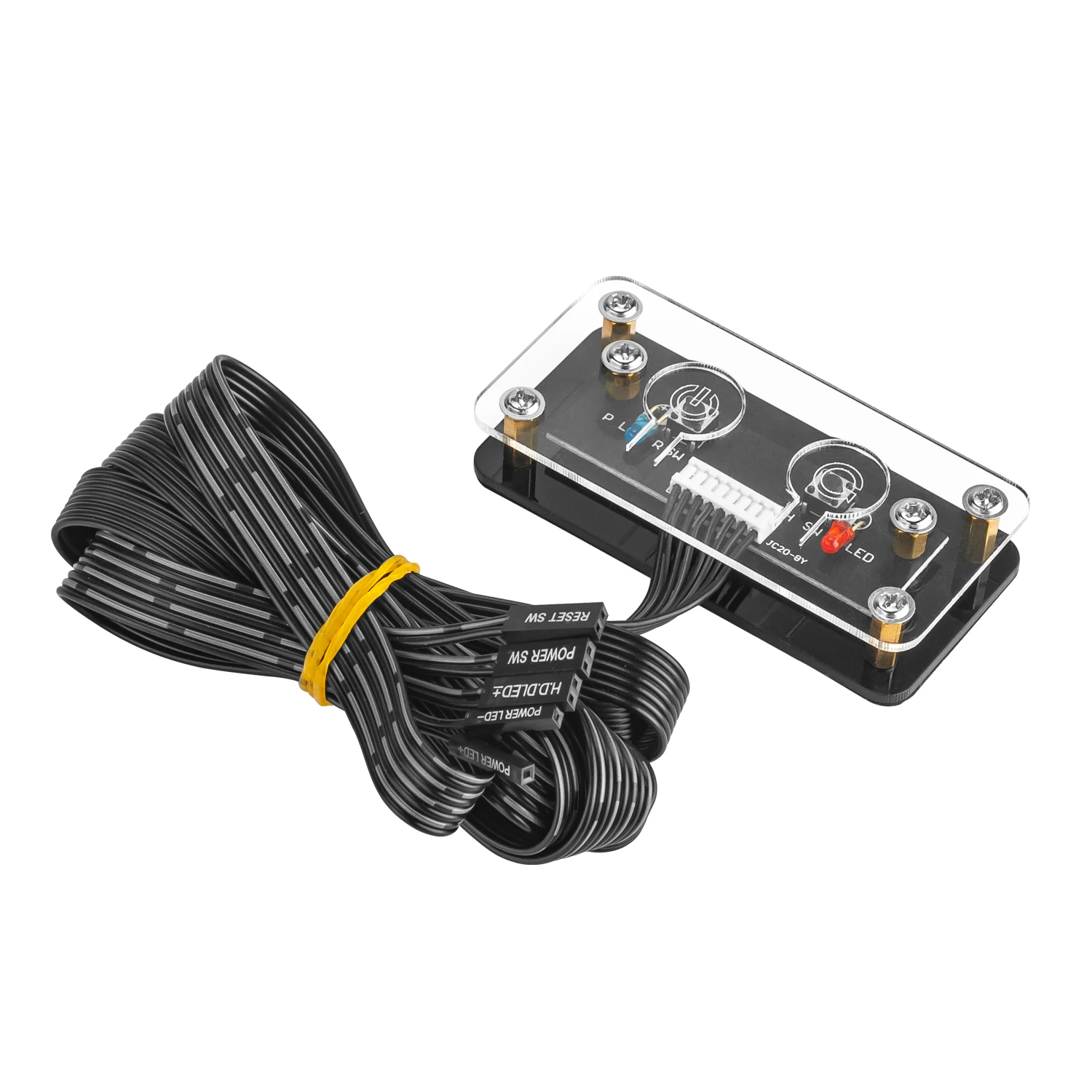 Interruptor do poder do computador do Desktop, botão externo do poder, caixa do PC, botão do reinício