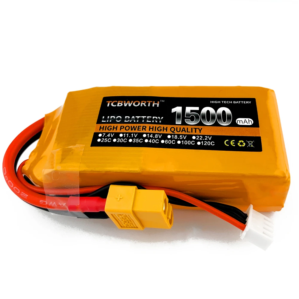 

New RC LiPo Battery 3S 11.1V 1500mAh 25C 35C 60C For RC Helicopter Airplane Car Boat Quadrotor